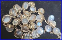 ABSOLUTELY EXQUISITE! Antique gorgeous Sterling MOONSTONE GEMSTONES Necklace