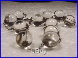 Antique 1920s Art Deco Pools Of Light Rock Crystal Orb Necklacenon Drilled