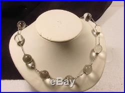 Antique 1920s Art Deco Pools Of Light Rock Crystal Orb Necklacenon Drilled