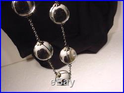 Antique 1920s Art Deco Pools Of Light Rock Crystal Orb Necklacenon Drilled