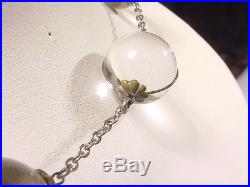 Antique 1920s Art Deco Pools Of Light Rock Crystal Orb Necklacenon Drilled