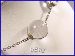 Antique 1920s Art Deco Pools Of Light Rock Crystal Orb Necklacenon Drilled