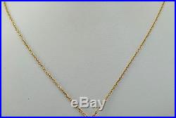 ANTIQUE ART DECO 18k Gold and Diamond Filigree Necklace Pendant Chain 4.9 Gr
