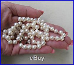 Antique Art Deco 30 Opera Length 7mm7.25mm Fine Cultured Akoya Pearl Necklace