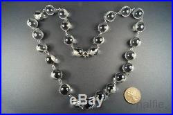 ANTIQUE ART DECO SILVER ROCK CRYSTAL POOL OF LIGHT NECKLACE c1920's