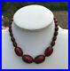 ANTIQUE ART DECO Tested CHERRY AMBER BAKELITE Beads Necklace 38gms