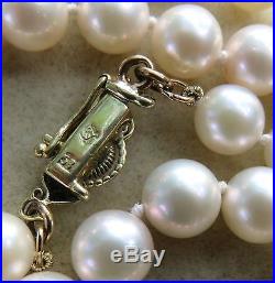 ANTIQUE ART DECO VERY FINE CULTURED PEARL 19 NECKLACE8 Ct. ETRUSCAN GOLD CLASP