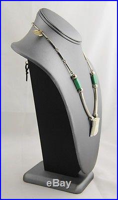 ANTIQUE Jewelry JAKOB BENGEL GALALITH & CHROME MACHINE AGE ART DECO NECKLACE #2