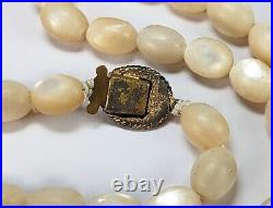 ANTIQUE VINTAGE ART DECO 1930's MOTHER OF PEARL MOP FLAPPER SHELL BEADS NECKLACE