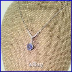 ART DECO 3.15ct SAPPHIRE & OLD CUT DIAMOND NECKLACE Platinum c 1915