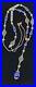 ART DECO Czech Cobalt Blue Glass Long Necklace 40 Ornate Silver Filigree VTG