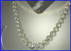 ART DECO Necklace 1930s ROCK CRYSTAL QUARTZ Gemstone 14K GF Period Chain 16.5