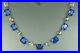 ART DECO RIVIERE Necklace 1930s Sapphire Blue & Clear OPEN Crystals Rhodium FAB