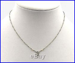ART DECO SEED PEARL 14K WHITE GOLD CHAIN NECKLACE c1920s