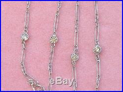 ART DECO STYLE 1.2ctw CHAMPAGNE DIAMOND BY-THE-YARD PLATINUM 39 CHAIN NECKLACE