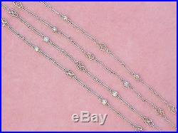 ART DECO STYLE 1.2ctw CHAMPAGNE DIAMOND BY-THE-YARD PLATINUM 39 CHAIN NECKLACE