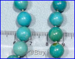 AUTHENTIC RARE 1900s Art Deco UNtreated turquoise ROUND BLUE TURQUOISE necklace