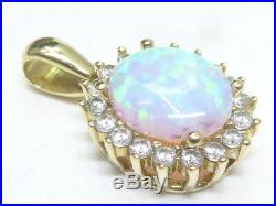 Anhänger pendant 585 GOLD Beryll Opal opale Kette necklace Art Deco pendentif