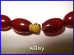 Antike alte Bakelite Kette Oliven 46g necklace old amber red cherry Art Deco
