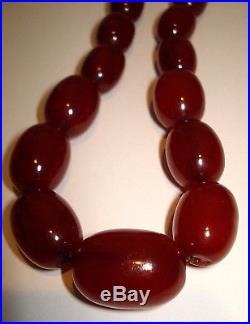 Antike alte Bakelite Kette Oliven 46g necklace old amber red cherry Art Deco