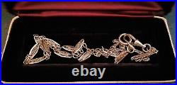 Antiq Art Deco 14K & 10K ROSE GF LADDERED Bar Link Watch Chain NECKLACE 22 #618