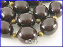 Antique 1920s Art Deco Cherry Amber Bakelite Bead Necklace 83.2 grams