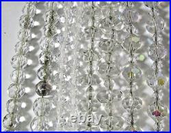 Antique 4 1940s Art Deco Clear Crystal Faceted Beaded Necklaces/strands 14-22 In