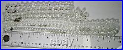 Antique 4 1940s Art Deco Clear Crystal Faceted Beaded Necklaces/strands 14-22 In