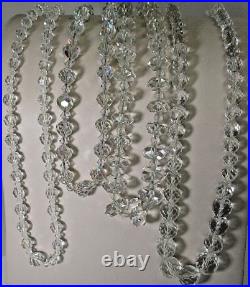 Antique 4 1940s Art Deco Clear Crystal Faceted Beaded Necklaces/strands 14-22 In