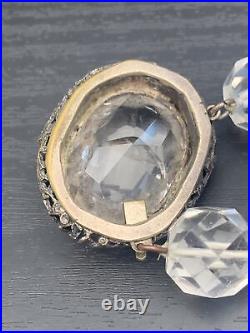 Antique ART DECO Antique Nouveau Rock Crystal Beaded Choker Necklace 14