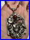 Antique ART DECO Carnelian Silver Flower NECKLACE 1920s Czech