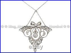 Antique Art Deco 1.65 Ct. Diamond Belle Epoque Style Rare Necklace Early 1920's