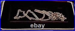 Antique Art Deco 10K ROSE GF FILIGREE BAR LINK Watch Chain NECKLACE 19.5 #633