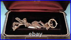 Antique Art Deco 10K ROSE GF Thick Beaded Bar Link WATCH CHAIN NECKLACE 19 #577