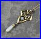 Antique Art Deco 10K Yellow Gold and Pearl Pendant with 14K Gold Chain Necklace