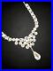 Antique Art Deco 12k White Gold Filled Paste Glass French Open Back Bib Necklace