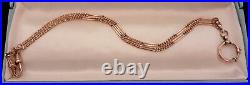 Antique Art Deco 14K RGF SMOOTH SPLIT Bar Link WATCH CHAIN NECKLACE (18.5) #659