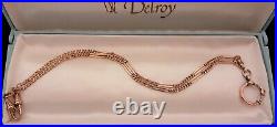 Antique Art Deco 14K RGF SMOOTH SPLIT Bar Link WATCH CHAIN NECKLACE (18.5) #659