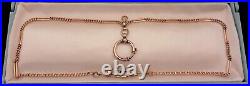 Antique Art Deco 14K RGF SMOOTH SPLIT Bar Link WATCH CHAIN NECKLACE (18.5) #659