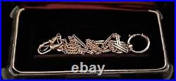 Antique Art Deco 14K RGF SMOOTH SPLIT Bar Link WATCH CHAIN NECKLACE (18.5) #659