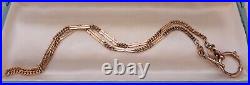 Antique Art Deco 14K ROSE GF EMBOSSED Bar Link WATCH CHAIN NECKLACE 18.5#562