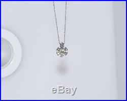 Antique Art Deco 14K White Gold Old Euro 1.15 CT Diamond Pendant Necklace