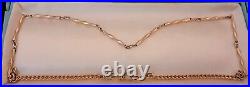 Antique Art Deco 14K YGF TWISTED ROPE Bar Link WATCH CHAIN NECKLACE (21) #675