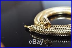 Antique Art Deco 14K Yellow Gold Filled Snake Chain 7mm 17 Necklace