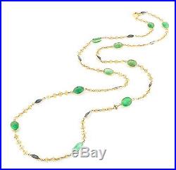 Antique Art Deco 14k Gold Emerald Sapphire Necklace 0601160150
