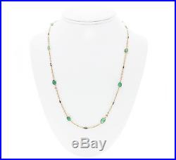 Antique Art Deco 14k Gold Emerald Sapphire Necklace 0601160150
