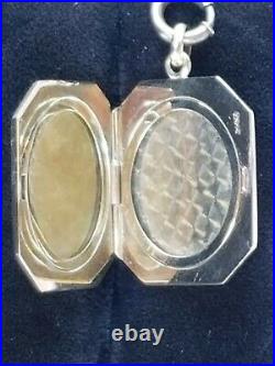 Antique Art Deco 14k Gold Locket Pendant -Cord Necklace-Estate Jewelry 7.4 gm
