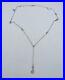 Antique Art Deco 14k White Gold Filigree Drop Chain Necklace