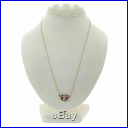 Antique Art Deco 14k Yellow Gold. 26ctw Ruby Diamond Crown Pendant Necklace