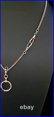 Antique Art Deco 18K & 14K ROSE GF ETERNITY LINK Watch Chain NECKLACE (19) #582